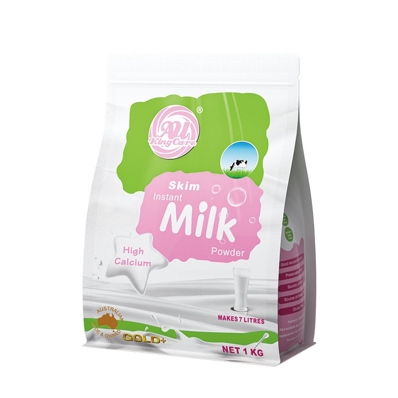 澳大利亚进口Au Kingcare 珍澳高钙脱脂速溶奶粉 （卡扣袋装）1KG